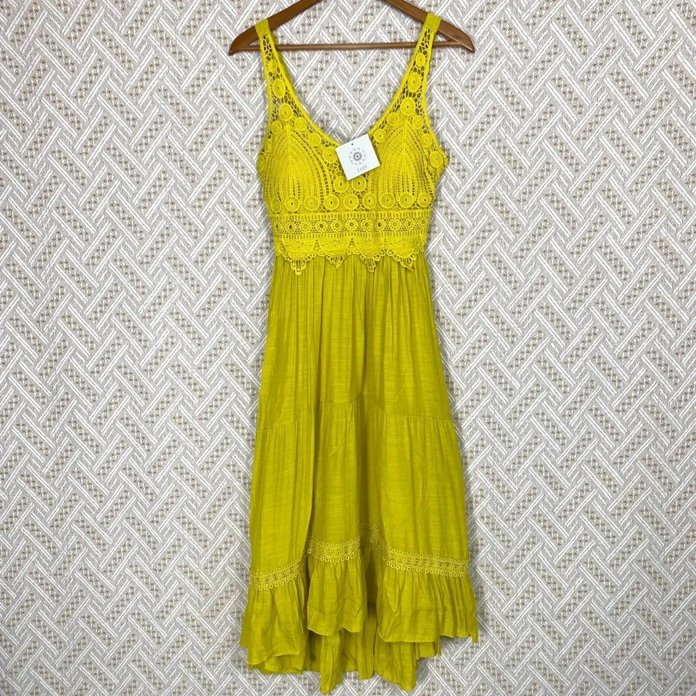 Anthropologie J Gee Small Maxi Dress Cottagecore Romantic Coquette Feminine Chic